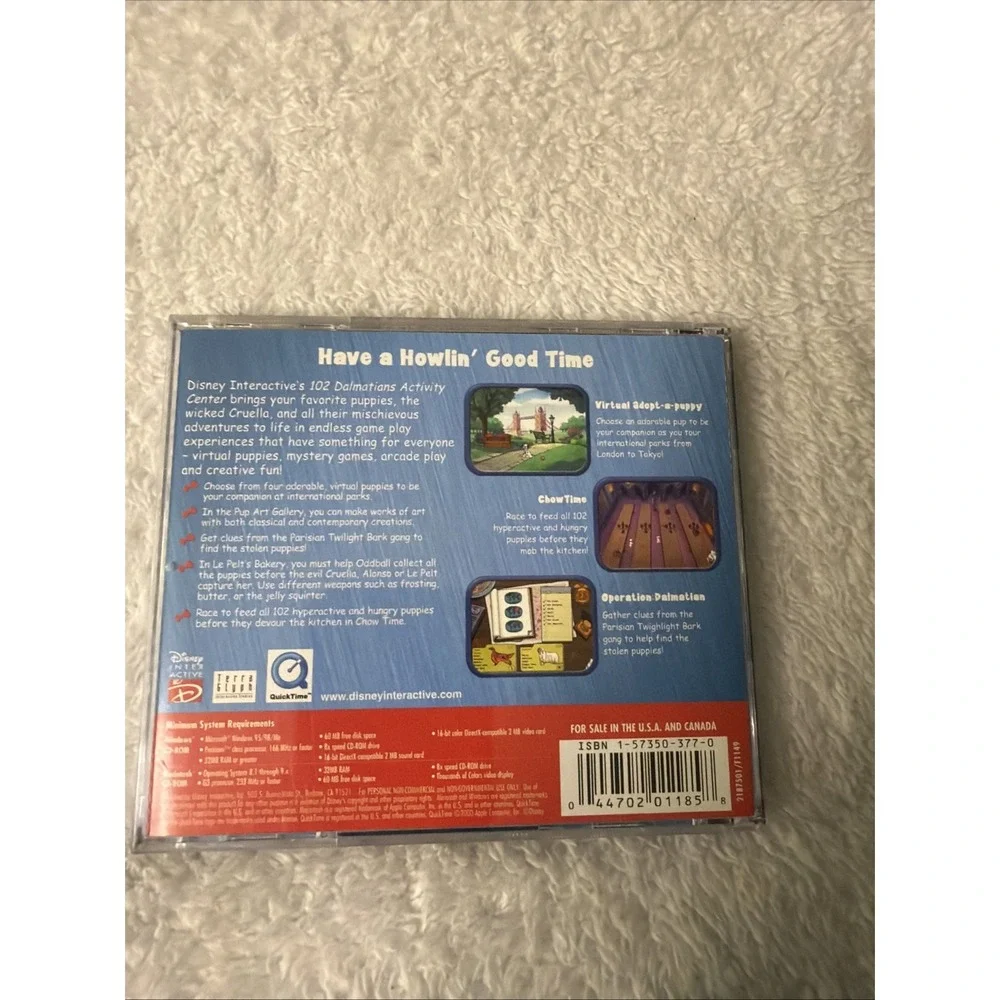 102 DALMATIANS Activity Center Game PC CD ROM Game 2000 Vtg Disney Dogs